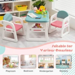 Costway 3-Piece Kids Table And Chair Set Toddler Activity Study Desk With Building Blocks 19 Costway 3-Piece Kids Table And Chair Set Toddler Activity Study Desk With Building Blocks -Children Furniture Store GUEST 8a106d56 6a38 4d81 9efe 8928ecf71da5