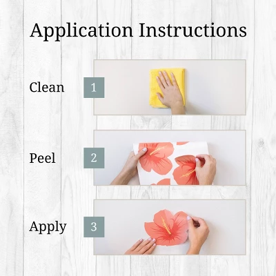 Tropical Flowers (Hibiscus) Wall Decor - Decalcomania 9 Tropical Flowers (Hibiscus) Wall Decor - Decalcomania - Image 7