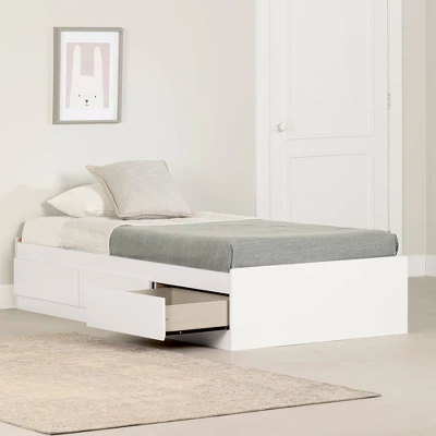 Twin Fusion Mates Bed With 3 Drawers Pure White - South Shore 4 Twin Fusion Mates Bed With 3 Drawers Pure White - South Shore - Image 2