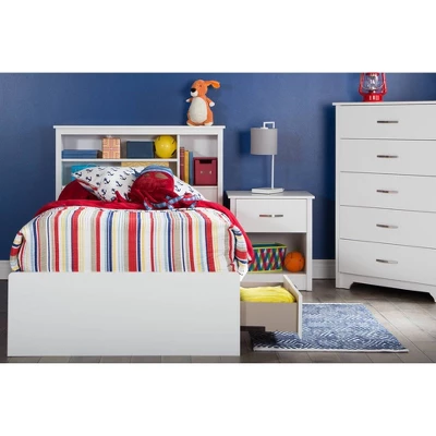 Twin Fusion Mates Bed With 3 Drawers Pure White - South Shore 3 Twin Fusion Mates Bed With 3 Drawers Pure White - South Shore