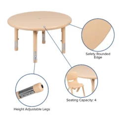 Flash Furniture 33" Round Plastic Height Adjustable Activity Table 19 Flash Furniture 33" Round Plastic Height Adjustable Activity Table -Children Furniture Store GUEST 8ec96c05 f129 4f3f 831a 17b88247fde1