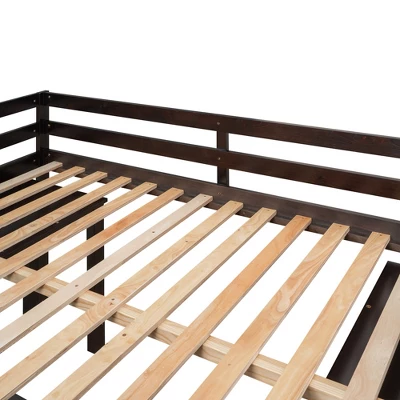 Low Study Full Loft Bed With Cabinets, Shelving And Rolling Portable Desk - ModernLuxe 12 Low Study Full Loft Bed With Cabinets, Shelving And Rolling Portable Desk - ModernLuxe - Image 10