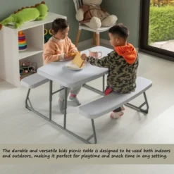 Foldable White Kids' Picnic Table Bench Outdoor Portable Children's Backyard Table, Crafting, Dining, And Playtime Patio Table 13 Foldable White Kids' Picnic Table Bench Outdoor Portable Children's Backyard Table, Crafting, Dining, And Playtime Patio Table -Children Furniture Store GUEST 8fb3b71a 1f57 4ee4 a5e4 4cdf6714d2da