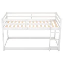 Twin Over Twin Floor Bunk Bed With Ladder - ModernLuxe -Children Furniture Store GUEST 9043a984 3c32 4276 a05d ad96aab41cbb