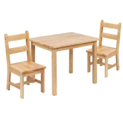 Flash Furniture Kids Solid Hardwood Table And Chair Set For Playroom, Bedroom, Kitchen - 3 Piece Set -Children Furniture Store GUEST 906f23c6 d3f0 472e aa20 cba3e96e665a 1