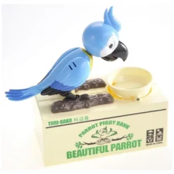 Insten Parrot Piggy Bank Robotic Coin Munching Toy Money Box, Blue, 6.6x6.5 Inches -Children Furniture Store GUEST 9122f83d 1ef2 4460 a78c d11b5f31f1d1