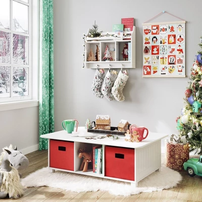 Kids' Book Nook Wall Shelf With Cubbies And Book Rack White - RiverRidge Home 9 Kids' Book Nook Wall Shelf With Cubbies And Book Rack White - RiverRidge Home - Image 7