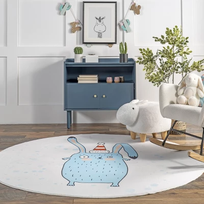 NuLOOM Eowyn Modern Rabbit Machine Washable Kids Area Rug 9 NuLOOM Eowyn Modern Rabbit Machine Washable Kids Area Rug - Image 7