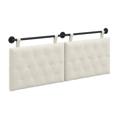 Full/Queen Remi Diamond Button Tufted Headboard Cloud White - Nathan James 3 Full/Queen Remi Diamond Button Tufted Headboard Cloud White - Nathan James