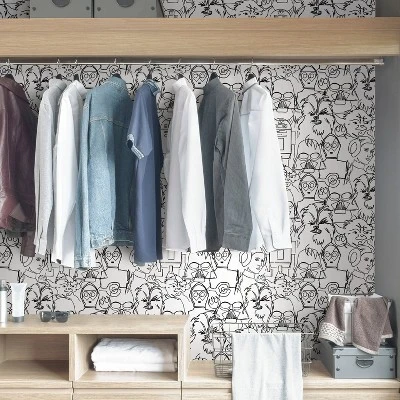 Star Wars Saga Line Sketches Peel And Stick Wallpaper Gray - RoomMates 6 Star Wars Saga Line Sketches Peel And Stick Wallpaper Gray - RoomMates - Image 4