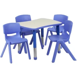 Flash Furniture 21.875"W X 26.625"L Rectangular Plastic Height Adjustable Activity Table Set With 4 Chairs 17 Flash Furniture 21.875"W X 26.625"L Rectangular Plastic Height Adjustable Activity Table Set With 4 Chairs -Children Furniture Store GUEST 977d3e92 e808 44ad 97a5 2c9e3cab0255 1