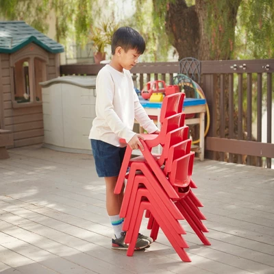 ECR4Kids 12 Inch Plastic Stackable Classroom Stack Chairs, Indoor/Outdoor For Kids-10pk 5 ECR4Kids 12 Inch Plastic Stackable Classroom Stack Chairs, Indoor/Outdoor For Kids-10pk - Image 3