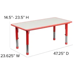 Emma And Oliver 23.625"W X 47.25"L Rectangular Plastic Height Adjustable Activity Table Set With 4 Chairs 15 Emma And Oliver 23.625"W X 47.25"L Rectangular Plastic Height Adjustable Activity Table Set With 4 Chairs -Children Furniture Store GUEST 985b2c87 f7fd 4562 9d4d 05cb5f954032