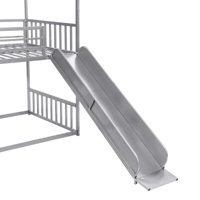 Twin Over Twin Metal Bunk Bed House Bed With Slide And Staircase-ModernLuxe 12 Twin Over Twin Metal Bunk Bed House Bed With Slide And Staircase-ModernLuxe - Image 10