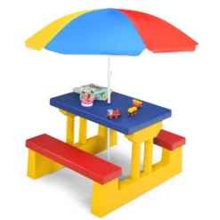 Costway Kids Picnic Table Set W/Removable Umbrella Indoor Outdoor Garden Patio 18 Costway Kids Picnic Table Set W/Removable Umbrella Indoor Outdoor Garden Patio -Children Furniture Store GUEST 998d5a34 f5fe 4f82 a64b 433e2f2978ec