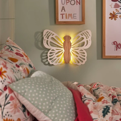Butterfly Wood Lit Kids' Wall Decor Cream - Pillowfort™ 4 Butterfly Wood Lit Kids' Wall Decor Cream - Pillowfort™ - Image 2