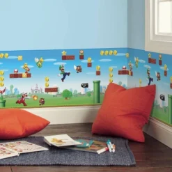 Super Mario Scene Peel & Stick Wall Border - RoomMates -Children Furniture Store GUEST 9e1d6631 f4f0 48bd 9a9b 18adc8ab334c