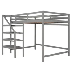 Full Size Loft Bed With Staircase And Safety Guardrails Gray/White-ModernLuxe 25 Full Size Loft Bed With Staircase And Safety Guardrails Gray/White-ModernLuxe -Children Furniture Store GUEST 9ebed37e 5216 4707 9a5b 7ae0442ff844