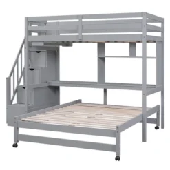 Twin Over Full Bunk Bed With Storage Stairs, Desk, Shelves And Hanger - ModernLuxe 19 Twin Over Full Bunk Bed With Storage Stairs, Desk, Shelves And Hanger - ModernLuxe -Children Furniture Store GUEST 9f7cf04e 3f2d 4fb8 9930 82eaaf0daee3