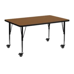 Flash Furniture Mobile 24''W X 48''L Rectangular HP Laminate Activity Table - Height Adjustable Short Legs -Children Furniture Store GUEST a0bccf94 039d 4ba9 9fff 3e9993fd3876