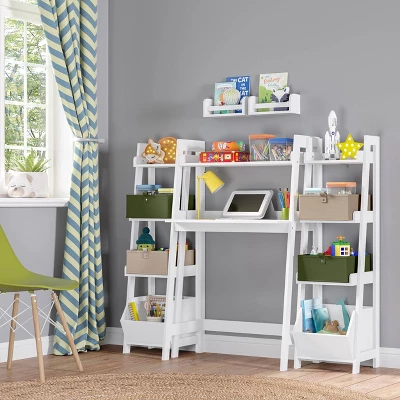Kids' Desk With Ladder Shelf Storage And 2 Bonus Magnetic Art Display Bars White - RiverRidge Home 12 Kids' Desk With Ladder Shelf Storage And 2 Bonus Magnetic Art Display Bars White - RiverRidge Home - Image 10