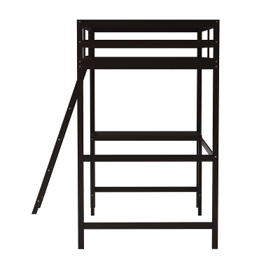 Emma And Oliver Twin Wood Loft Bed Frame With Protective Guardrails And Integrated Desk And Ladder For Use With Any 6-8" Thick Mattress 11 Emma And Oliver Twin Wood Loft Bed Frame With Protective Guardrails And Integrated Desk And Ladder For Use With Any 6-8" Thick Mattress - Image 9
