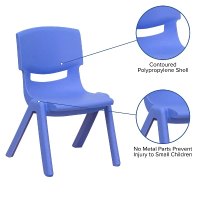 Emma And Oliver 2 Pack Plastic Stackable School Chair With 12"H Seat, Preschool Seating 4 Emma And Oliver 2 Pack Plastic Stackable School Chair With 12"H Seat, Preschool Seating - Image 2