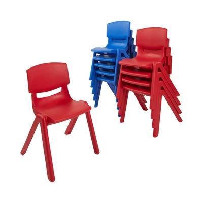 ECR4Kids 12 Inch Plastic Stackable Classroom Stack Chairs, Indoor/Outdoor For Kids-10pk 11 ECR4Kids 12 Inch Plastic Stackable Classroom Stack Chairs, Indoor/Outdoor For Kids-10pk - Image 9