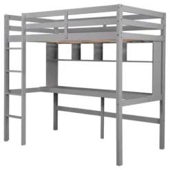 Twin Size Loft Bed With Desk, Shelves, And Ladder-ModernLuxe -Children Furniture Store GUEST a3f09262 0462 4e16 aa53 3f98db054b0e