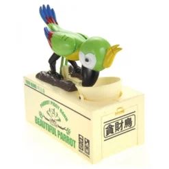 Insten Parrot Piggy Bank Robotic Coin Munching Toy Money Box, Green, 6.6x6.5 Inches -Children Furniture Store GUEST a53d7341 25ad 4fd6 9fb3 5fce180b8f83
