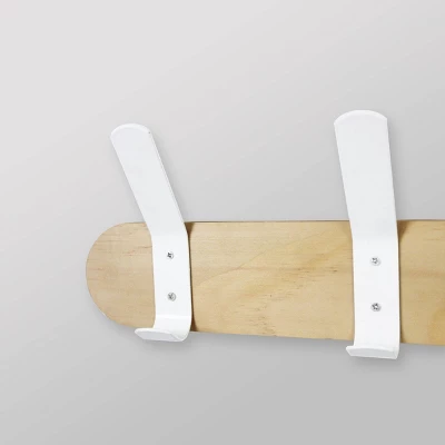 Metal And Wood Hanging Kids' Wall Hooks White - Pillowfort™ 4 Metal And Wood Hanging Kids' Wall Hooks White - Pillowfort™ - Image 2