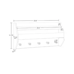 Kids' Catch-All Wall Shelf With Bookrack And Hooks White - RiverRidge Home 8 Kids' Catch-All Wall Shelf With Bookrack And Hooks White - RiverRidge Home -Children Furniture Store GUEST a6500deb 9f7d 4c0c b856 24396c947ae7