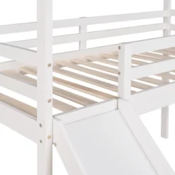 Twin Size House Shape Loft Bed With Slides, White - ModernLuxe -Children Furniture Store GUEST a72b06f6 3af6 4b5c 9519 79059c883805
