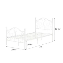 Twin Country Poetry Complete Metal Platform Bed White - South Shore 19 Twin Country Poetry Complete Metal Platform Bed White - South Shore -Children Furniture Store GUEST a73cd055 f294 45e4 affd d6cdb5327ec9