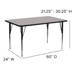 Flash Furniture 24''W X 60''L Rectangular HP Laminate Activity Table - Standard Height Adjustable Legs -Children Furniture Store GUEST a81ff4f6 1c9d 49a0 98e4 9c39e61169ce 1