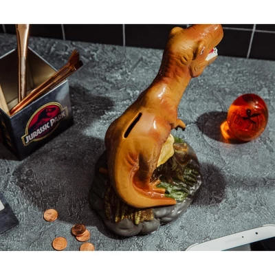 Silver Buffalo Jurassic World T-Rex 6-Inch Ceramic Sculpted Coin Bank Storage 6 Silver Buffalo Jurassic World T-Rex 6-Inch Ceramic Sculpted Coin Bank Storage - Image 4