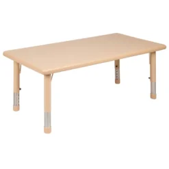 Emma And Oliver 24"W X 48"L Rectangular Plastic Height Adjustable Activity Table -Children Furniture Store GUEST ac7dbdad f38f 481c 8947 3c28001e5d64