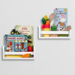 2pk Kids' 10" Floating Wall Mount Bookshelf Set White - RiverRidge Home 19 2pk Kids' 10" Floating Wall Mount Bookshelf Set White - RiverRidge Home -Children Furniture Store GUEST adee4863 3a76 44ff 9c2f 65d41d614452