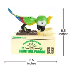 Insten Parrot Piggy Bank Robotic Coin Munching Toy Money Box, Green, 6.6x6.5 Inches -Children Furniture Store GUEST b106c517 0206 47e0 b1ce 0d1b2741c5fb