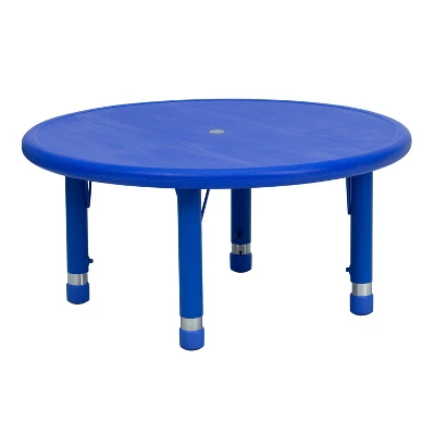 Flash Furniture 33" Round Plastic Height Adjustable Activity Table 10 Flash Furniture 33" Round Plastic Height Adjustable Activity Table - Image 8