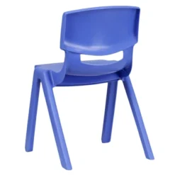 Flash Furniture 4 Pack Blue Plastic Stackable School Chair With 13.25'' Seat Height -Children Furniture Store GUEST b260c6a4 0567 4c10 b645 25abc1eae9a8