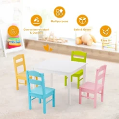 Costway 5 Piece Kids Wood Table Chair Set Activity Toddler Playroom Furniture Colorful 16 Costway 5 Piece Kids Wood Table Chair Set Activity Toddler Playroom Furniture Colorful -Children Furniture Store GUEST b277767e 090d 4c17 877a 5eaceed45f8a