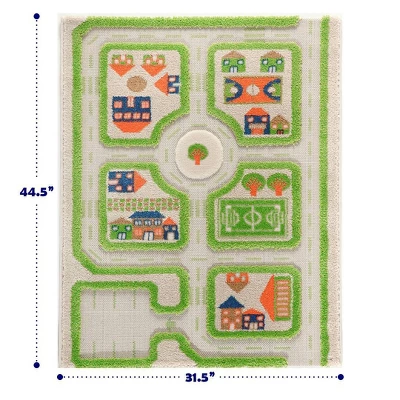 31.5"x44.5" Traffic Green 3D Play Rug - IVI 3 31.5"x44.5" Traffic Green 3D Play Rug - IVI