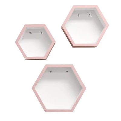 8" X 10" X 12" Set Of 3 Hexagon Shelves For Kids' Room - InPlace 10 8" X 10" X 12" Set Of 3 Hexagon Shelves For Kids' Room - InPlace - Image 8