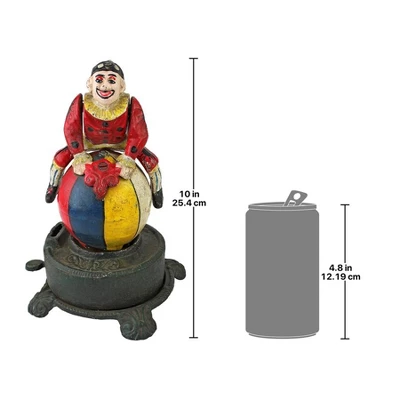 Design Toscano Spinning Acrobat Clown On Globe Authentic Iron Mechanical Bank 7 Design Toscano Spinning Acrobat Clown On Globe Authentic Iron Mechanical Bank - Image 5