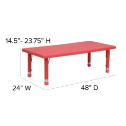 Emma And Oliver 24"W X 48"L Rectangular Plastic Height Adjustable Activity Table Set With 6 Chairs 15 Emma And Oliver 24"W X 48"L Rectangular Plastic Height Adjustable Activity Table Set With 6 Chairs -Children Furniture Store GUEST b599da98 3e0d 474f 9033 b600afae5d59