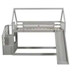 Twin Over Twin Bunk Bed In House Shape With Slide And Storage Staircase-ModernLuxe 14 Twin Over Twin Bunk Bed In House Shape With Slide And Storage Staircase-ModernLuxe -Children Furniture Store GUEST b6ea866c 5633 4ab2 9c08 c92342259bef