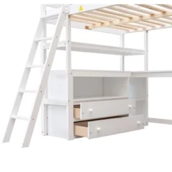 Full Size Loft Bed With Desk, Shelf And Two Built-in Drawers - ModernLuxe 20 Full Size Loft Bed With Desk, Shelf And Two Built-in Drawers - ModernLuxe -Children Furniture Store GUEST b703ccc7 6914 45bd bede 2e8f321697d7
