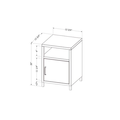 Sweedi Metal 1-Door Nightstand - South Shor 9 Sweedi Metal 1-Door Nightstand - South Shor - Image 7