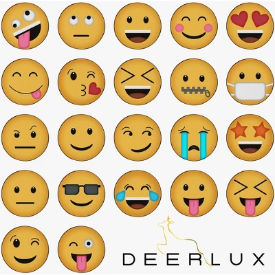 Deerlux Emoji Style Round Funny Smiley Face Kids Area Rug, Star Eyes Emoji Rug 5 Deerlux Emoji Style Round Funny Smiley Face Kids Area Rug, Star Eyes Emoji Rug - Image 3